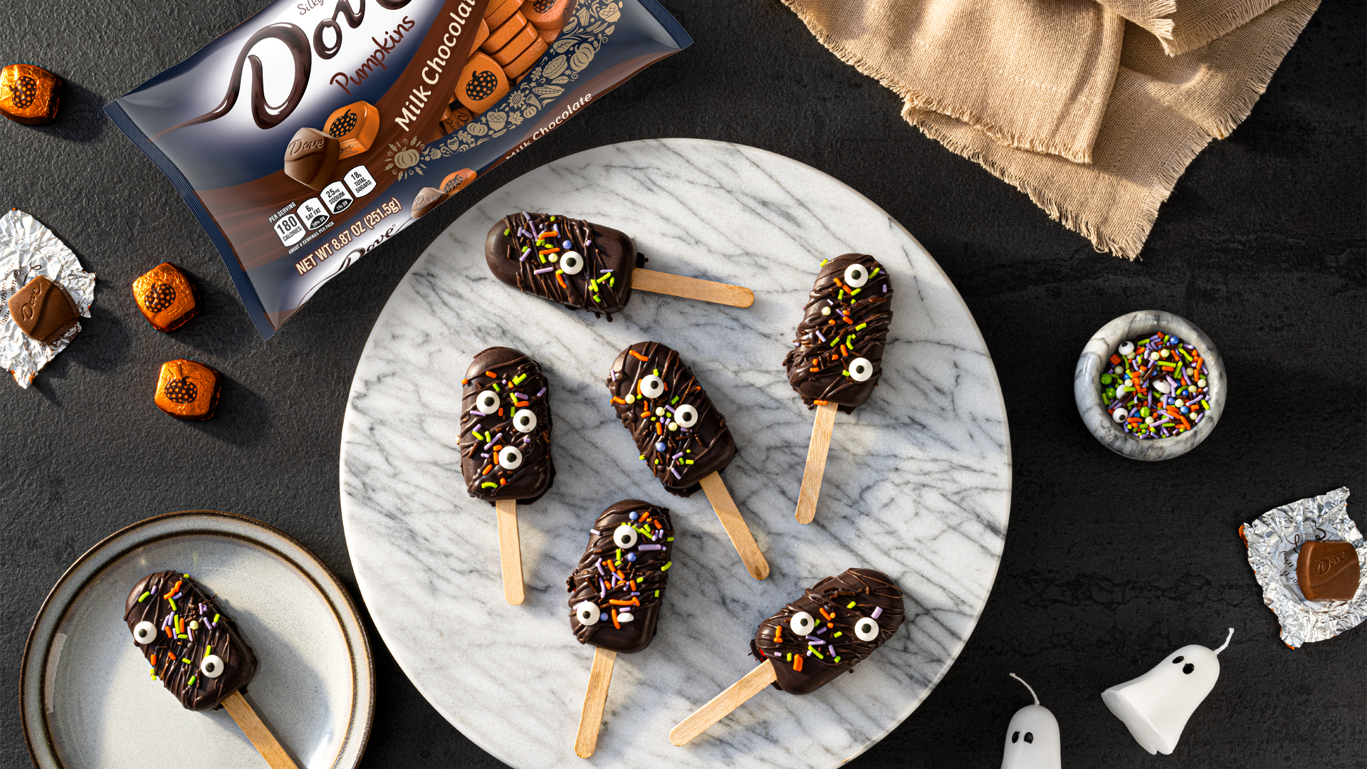 DOVE Red Velvet Halloween Cakesicles