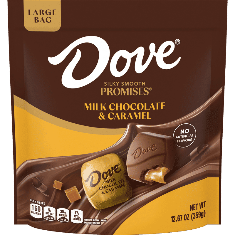 DOVE PROMISES MILK CHOCOLATE CARAMEL STAND UP POUCH 12.67OZ image