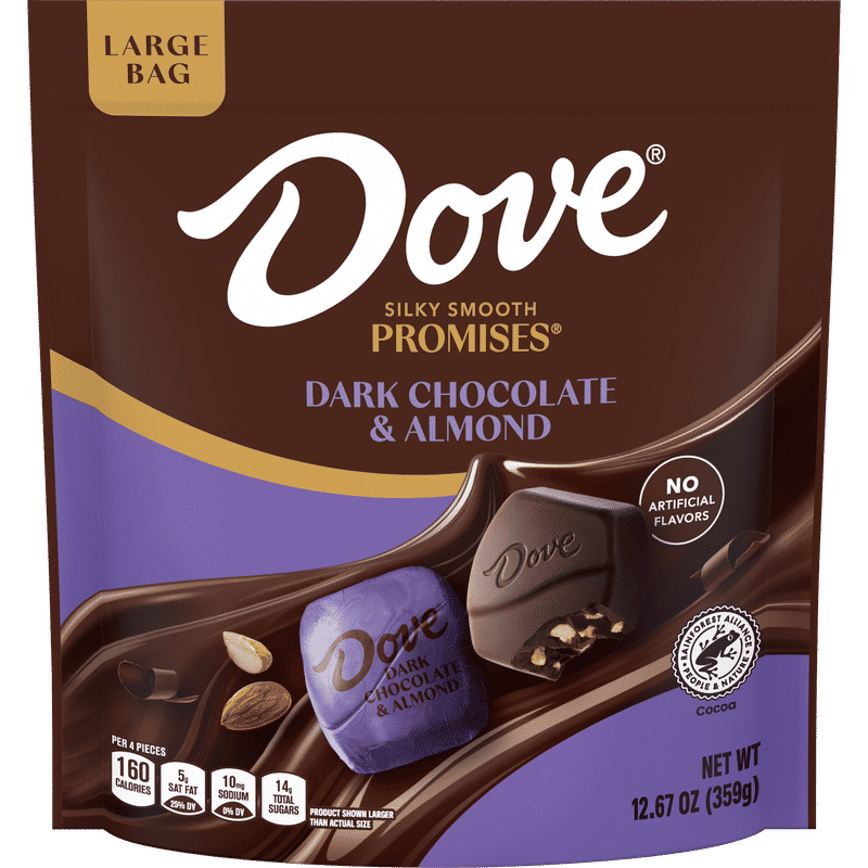DOVE PROMISES DARK CHOCOLATE ALMOND STAND UP POUCH 12.67OZ