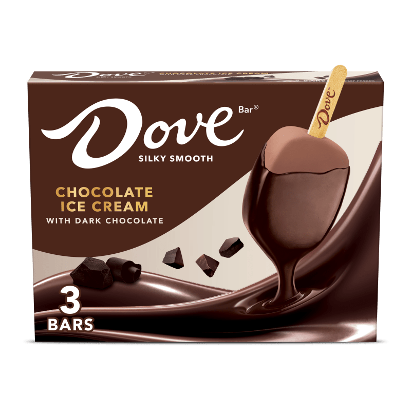 DOVE Chocolate Ice Cream Bars with Dark Chocolate, 3 Pack, 2.89 Oz Bars