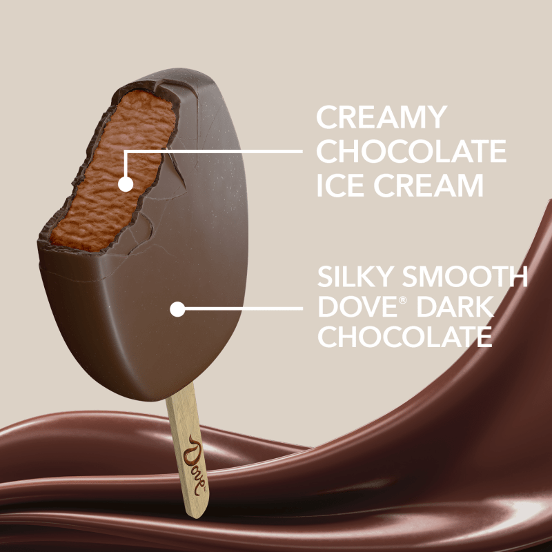 DOVE Chocolate Ice Cream Bars with Dark Chocolate, 3 Pack, 2.89 Oz Bars