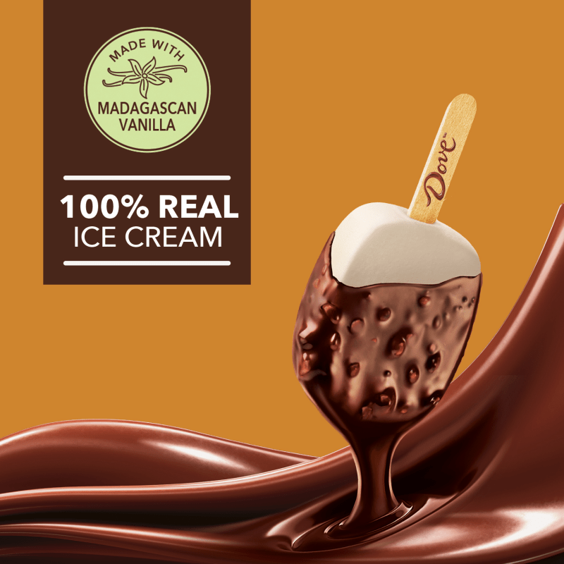 DOVE Vanilla Ice Cream with Milk Chocolate & Almonds Ice Cream Bars, 3 Pack, 2.89 Oz Bars